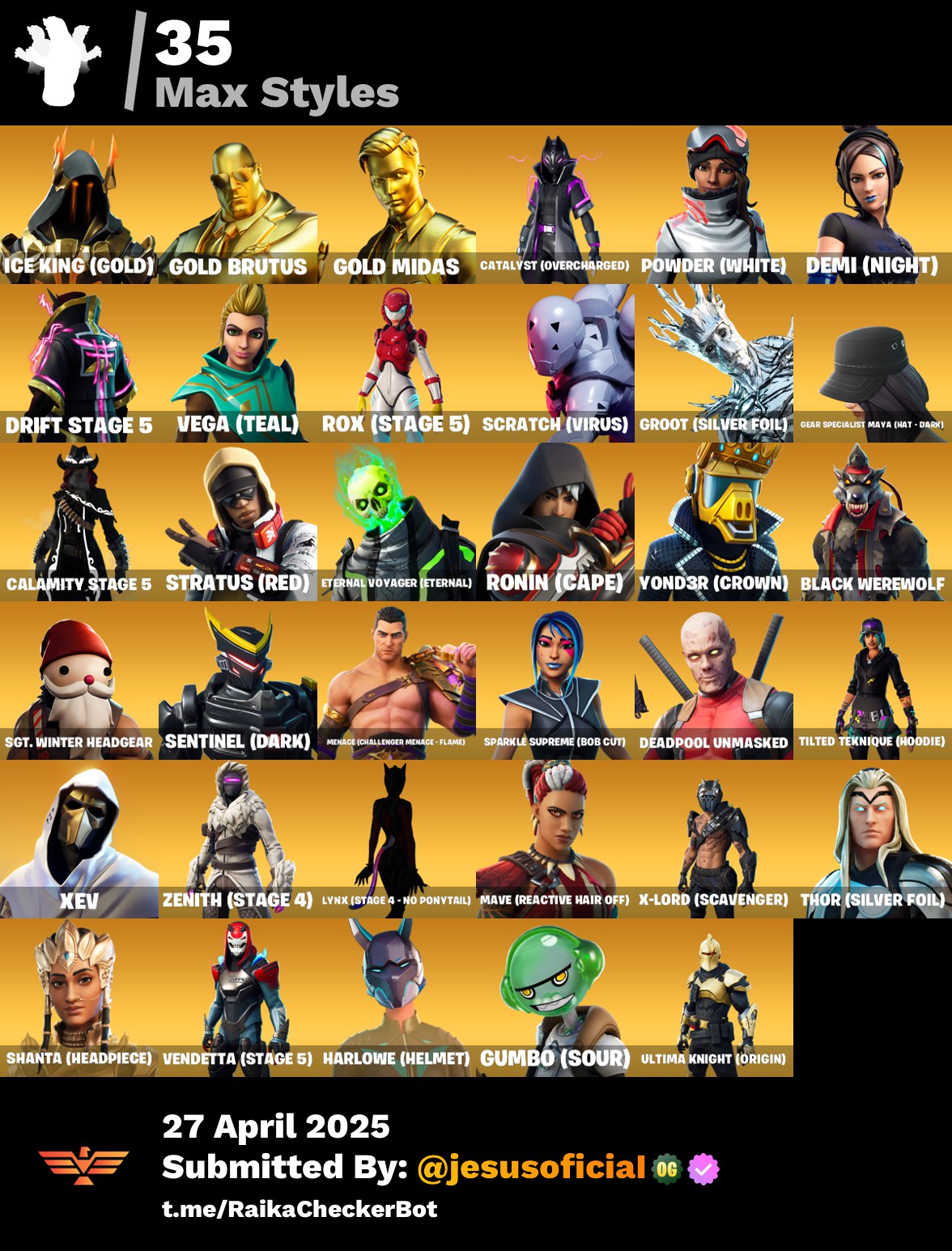 CUENTA FORTNITE 111 SKINS "STW OG + MERRY MINT AXE + PASE MARVEL OG"