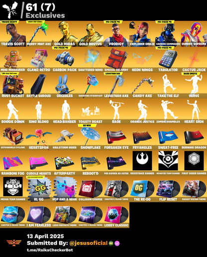 FORTNITE ACCOUNT 83 SKINS "JELTY + GOLD MIDAS" - ALL PLATFORMS
